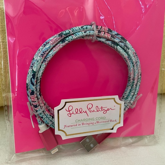 Lilly Pulitzer Other - Lilly Pulitzer Charging Cord Lightning USB 48 inch iPhone iPad Mermaid Pink Blue